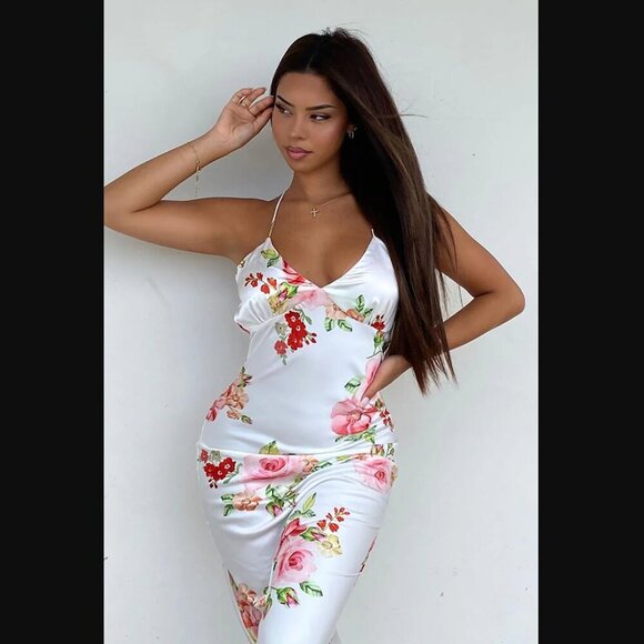 Fashion Nova Small Gentle Love Floral Maxi Slip Dress - Picture 1 of 8